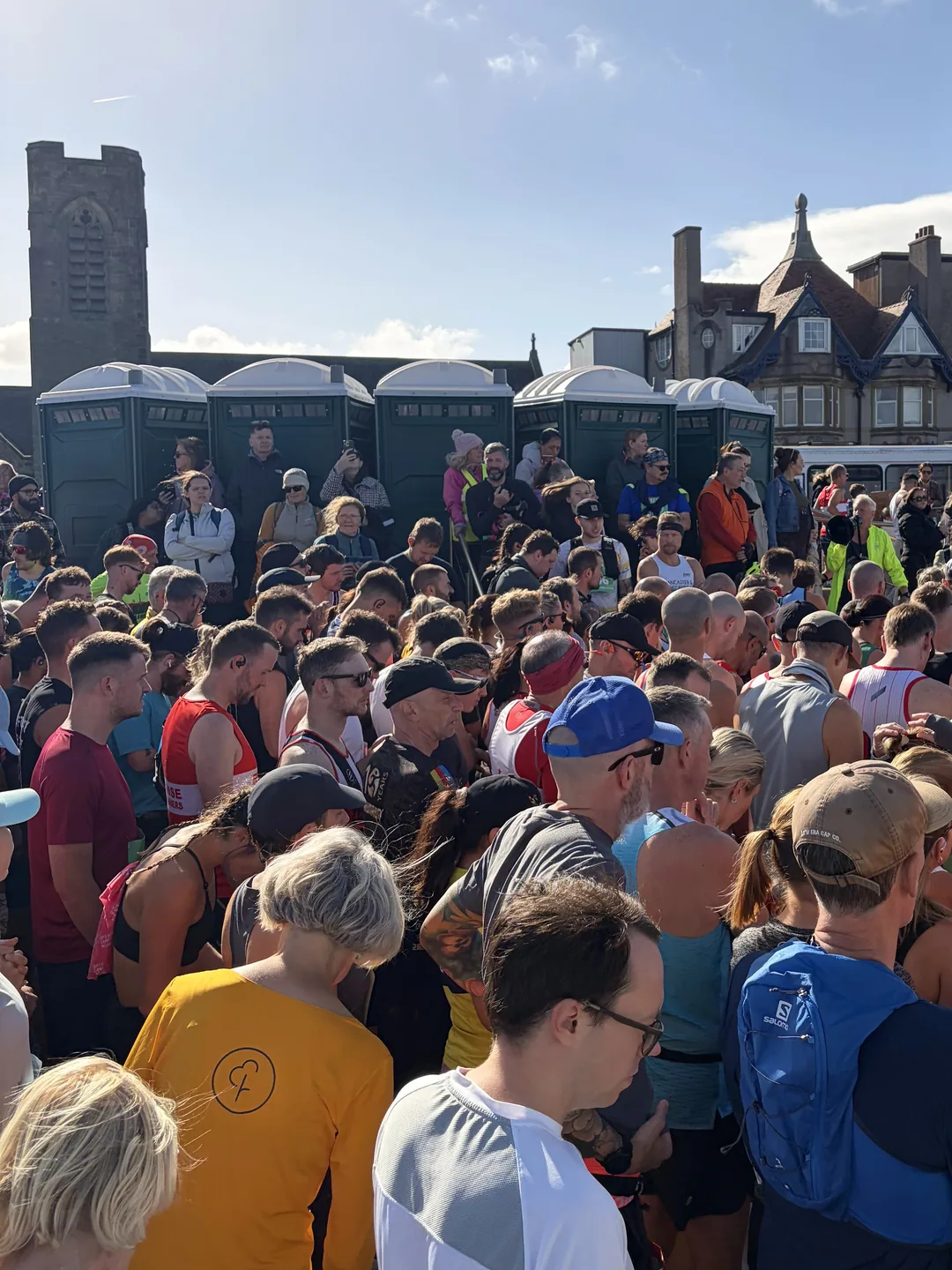 Runners and spectators gathered for the start of the Morecambe races on the promenade.