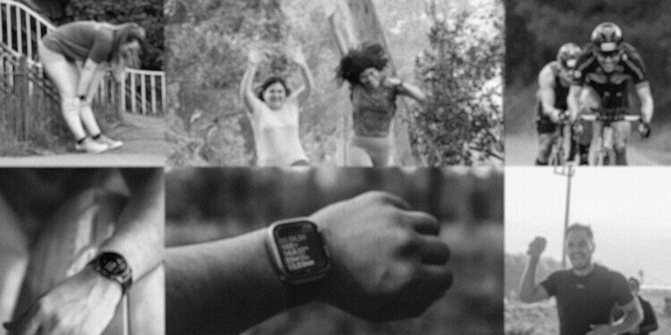 Collage of athletes, a smartwatch, and MOTRA reward moments